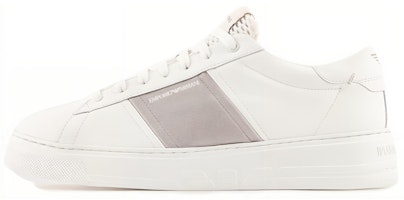 Emporio Armani Leather Low-Top Sneaker 'White Grey' X4X570XN840K525 Emporio Armani Leather Low-Top Sneaker 'White Grey' X4X570XN840K525
