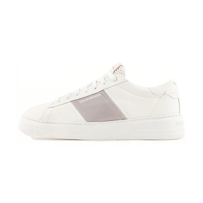 Emporio Armani Leather Low-Top Sneaker 'White Grey'