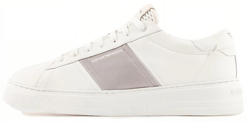 Emporio Armani Leather Low-Top Sneaker 'White Grey' X4X570XN840K525 Buy Emporio Armani Leather Low-Top Sneaker 'White Grey' X4X570XN840K525