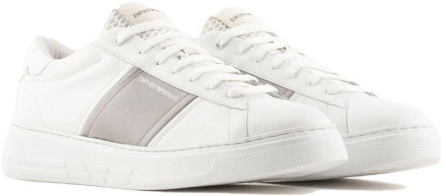 Zapatillas Bajas de Cuero Emporio Armani 'Blanco Gris' X4X570XN840K525 Order Zapatillas Bajas de Cuero Emporio Armani 'Blanco Gris' X4X570XN840K525
