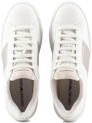 Emporio Armani Leather Low-Top Sneaker 'White Grey' X4X570XN840K525 Lookbook Emporio Armani Leather Low-Top Sneaker 'White Grey' X4X570XN840K525