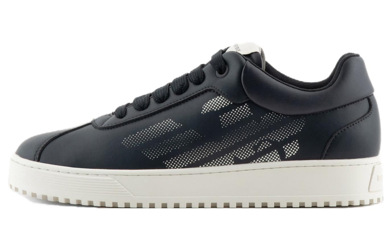 Emporio Armani Leather Low-Top Sneakers 'Navy Blue' X4X643XN95200285