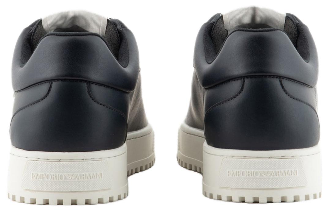 Emporio Armani Leather Low-Top Sneakers 'Navy Blue' 圖 3