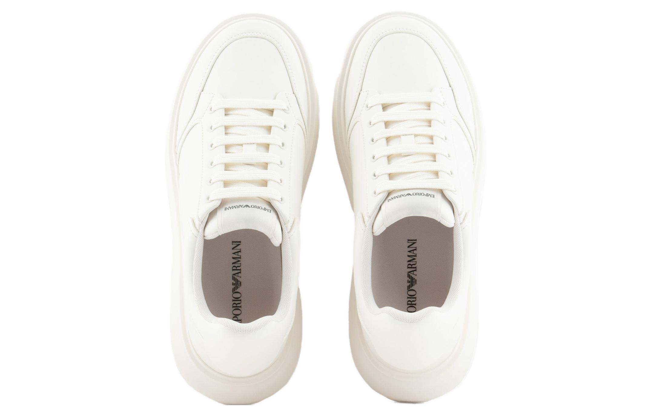 Shop Emporio Armani Leather Low Top 'White Eagle' X4X633XM964M801
