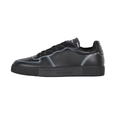Emporio Armani Leather Low Top Sneaker 'Black'