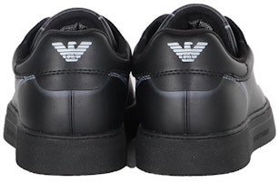 EMPORIO ARMANI 阿瑪尼 牛皮革 圓頭系帶 低幫 板鞋 男款 黑色 Details for EMPORIO ARMANI 阿瑪尼 牛皮革 圓頭系帶 低幫 板鞋 男款 黑色