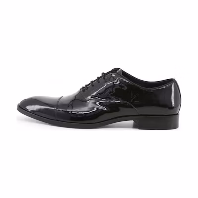 Emporio Armani Leather Oxford 'Black Dress'
