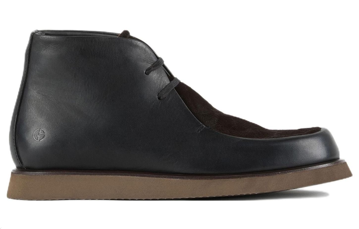 Order Bota Corta Negra de Cuero Redondo con Cordones Emporio Armani X2M344XN6651C705