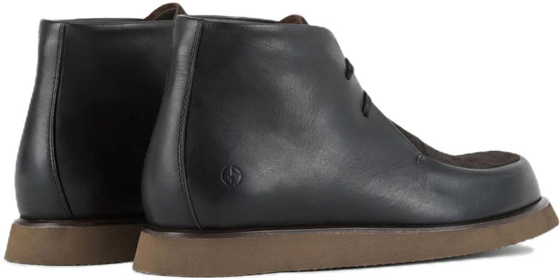 Emporio Armani Leather Round Toe Lace-Up 'Fashion Short Boot Black' X2M344XN6651C705 Shop Emporio Armani Leather Round Toe Lace-Up 'Fashion Short Boot Black' X2M344XN6651C705