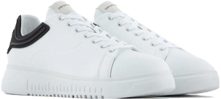 EMPORIO ARMANI阿瑪尼 皮革 系帶 時尚板鞋 男款 白黑 Order EMPORIO ARMANI阿瑪尼 皮革 系帶 時尚板鞋 男款 白黑