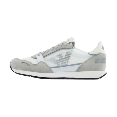 Emporio Armani Leather Sneaker 'Grey Side Eagle Logo'