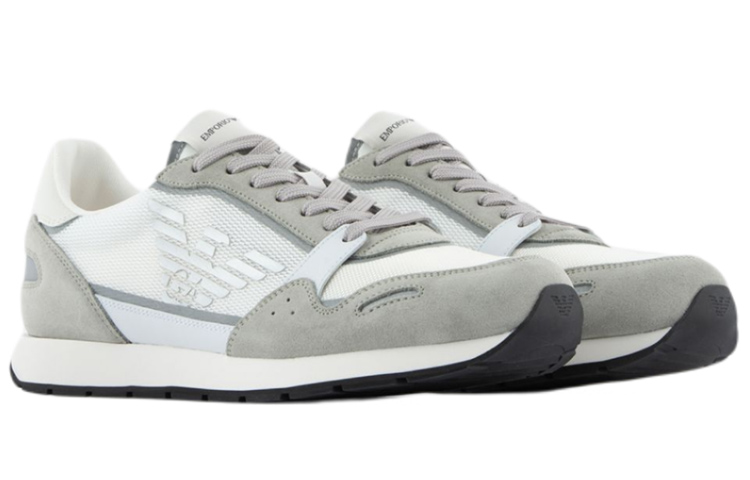 Emporio Armani Leather Sneaker 'Grey Side Eagle Logo' 圖 2