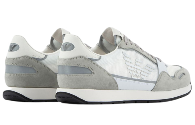 Emporio Armani Leather Sneaker 'Grey Side Eagle Logo' 圖 4