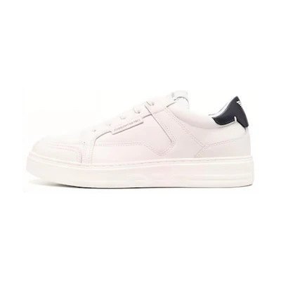 Emporio Armani Leather Textured Sneakers 'White Fashion'