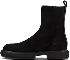 Emporio Armani Leather Zip Round Toe Short Boots 'Black' X2M342XF686100002 Emporio Armani Leather Zip Round Toe Short Boots 'Black' X2M342XF686100002