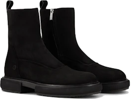 Lookbook Emporio Armani Sepatu Boots Pendek Kulit Ritsleting Hitam untuk Pria Wanita X2M342XF686100002