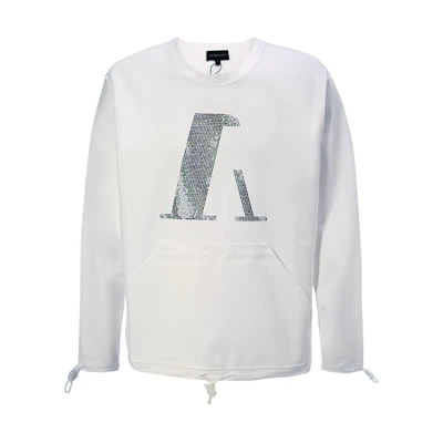 Emporio Armani Letter Print Crewneck Pullover Sweatshirt 3H1M6V-1JI3Z-0100