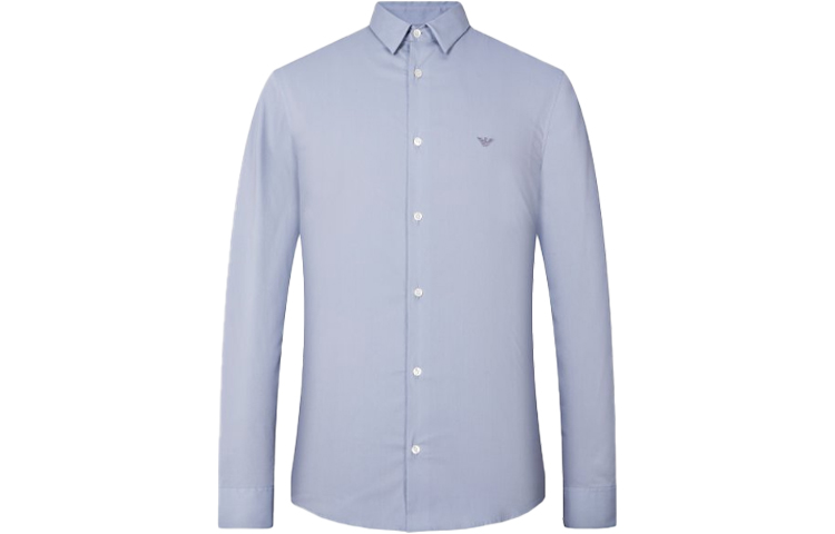 Emporio Armani Light Blue Logo Embroidered Long Sleeve Shirt 8N1C09-1NI9Z-0785