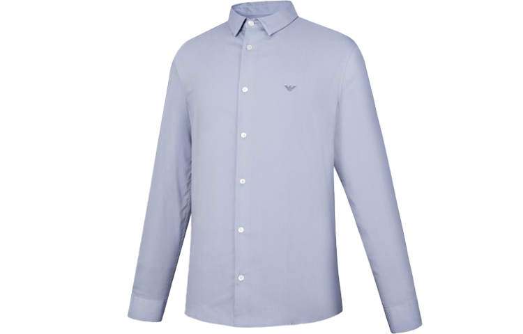 Lookbook Emporio Armani Kemeja Lengan Panjang Biru Muda Bordir Logo 8N1C09-1NI9Z-0785