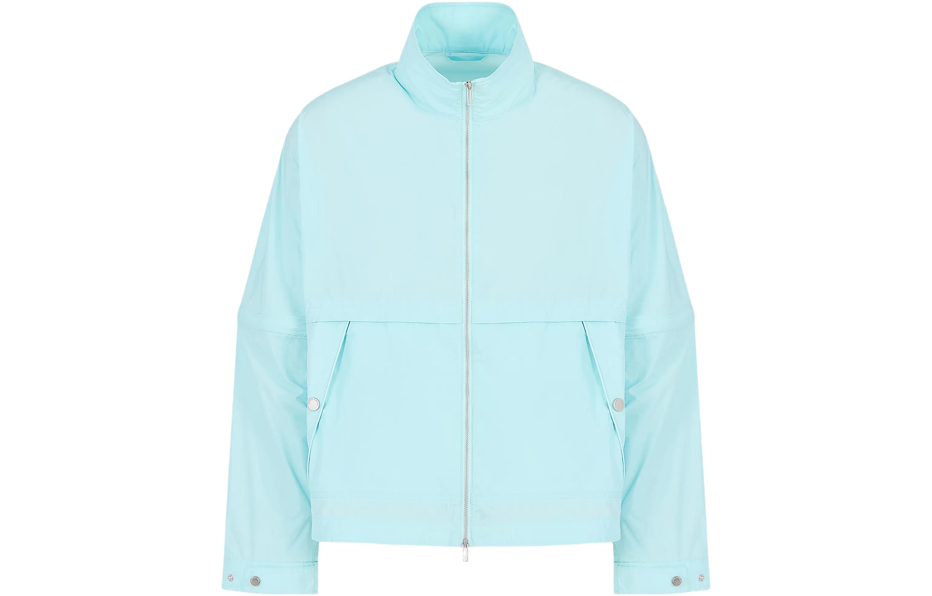Emporio Armani Light Blue Zip-Up High Neck Jacket 6R1BZ01-NAVZ1-0742