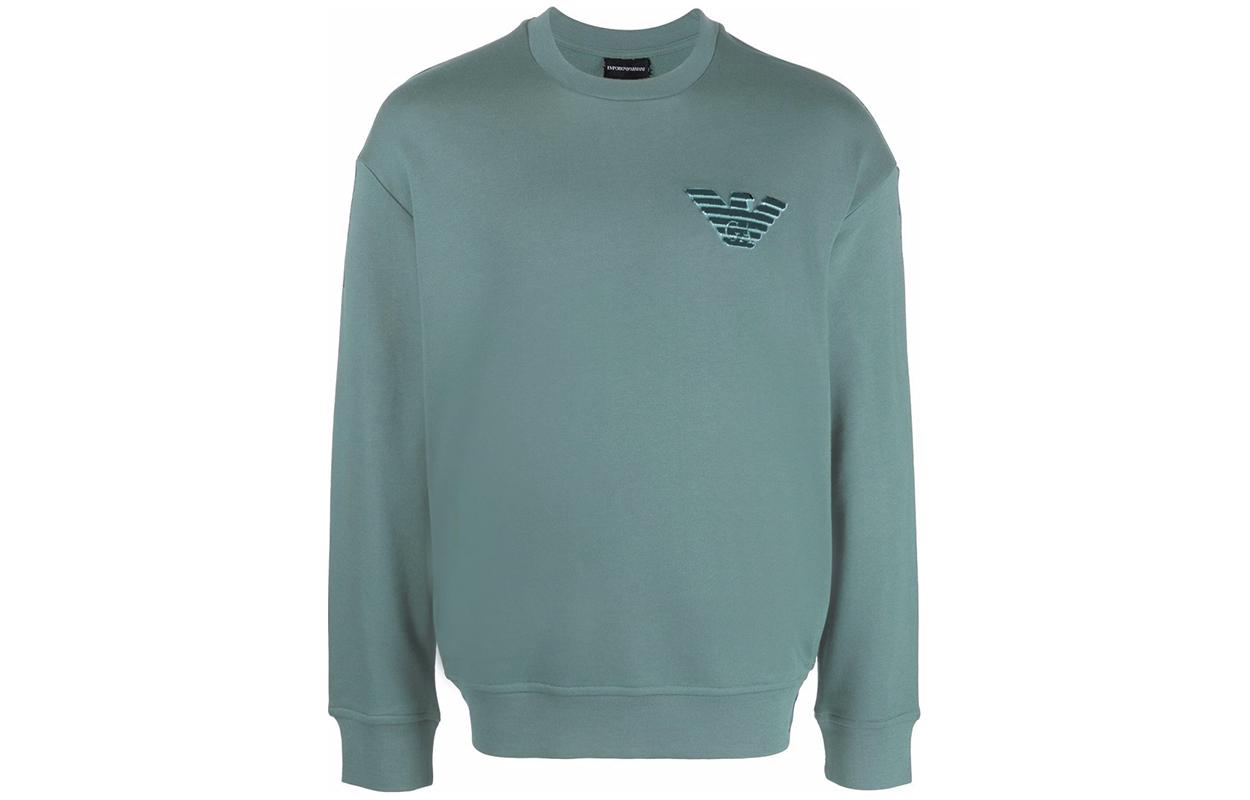 Emporio Armani Light Green Eagle Logo Crewneck Sweatshirt Casual Wear 3L1MCR-1JRIZ-0647