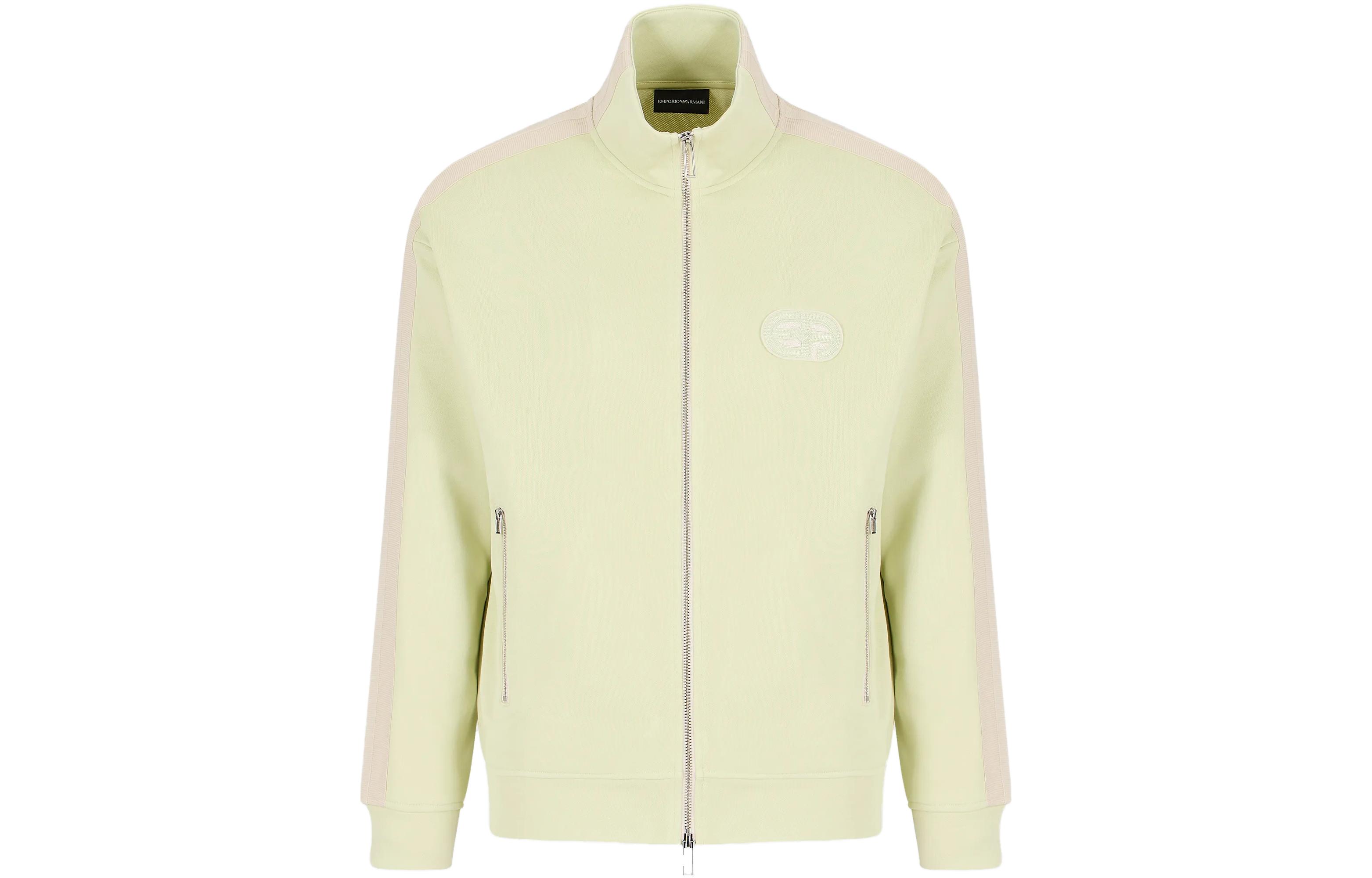 Emporio Armani Light Green Zip-Up Stand Collar Sweatshirt 3R1MCX1-JLYZ1-0594