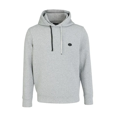 Emporio Armani Light Grey Solid Logo Patch Hoodie 8N1MD0-1JHSZ-0630