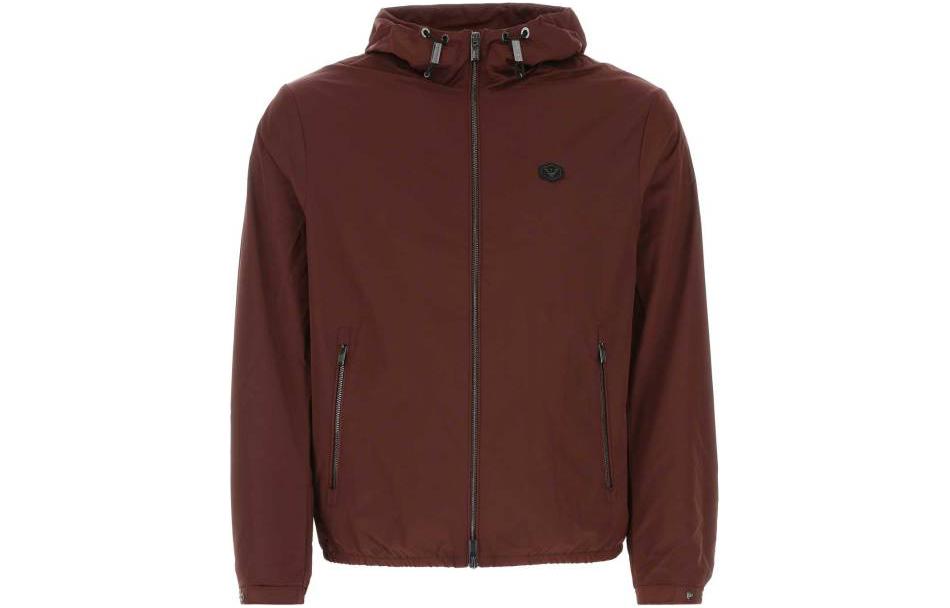 Emporio Armani Lightweight Hooded Jacket Burgundy 8N1BQ0-1NZQZ-0397