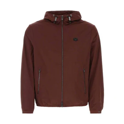 Emporio Armani Lightweight Hooded Jacket Burgundy 8N1BQ0-1NZQZ-0397