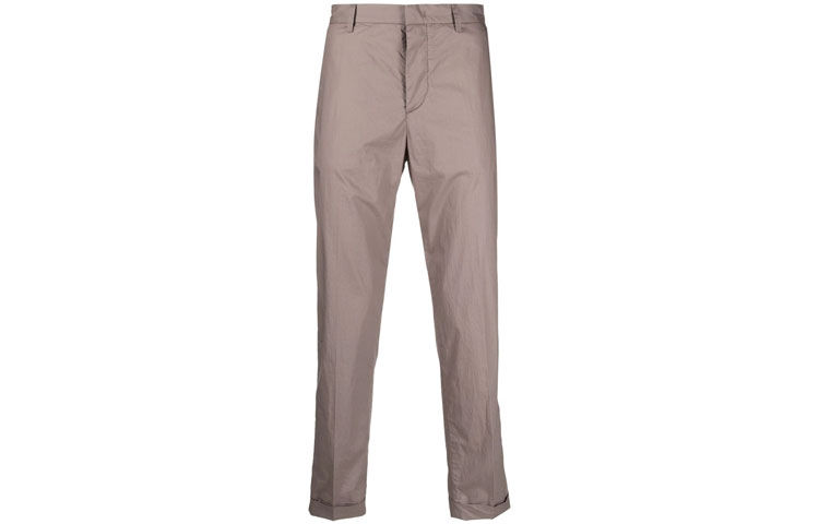 EMPORIO ARMANI Lightweight Pleated Straight-Leg Casual Pants Brown 3K1PN61-NWWZ-0144