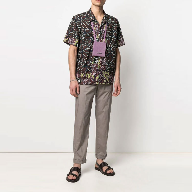 Lookbook EMPORIO ARMANI 轻便褶皱直筒休闲裤 棕色 3K1PN61-NWWZ-0144