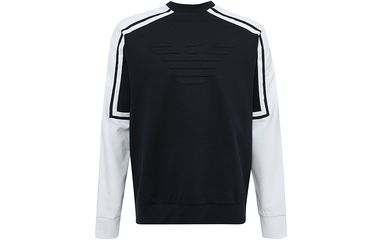 Emporio Armani Logo Colorblock Crewneck Sweatshirt Navy Blue 3G1M76-1J52Z-0922