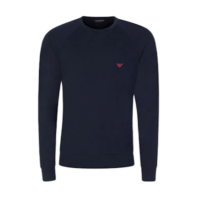 Emporio Armani Logo Crewneck Long-Sleeve Sweatshirt Navy Blue () 1110621P-5750-0135
