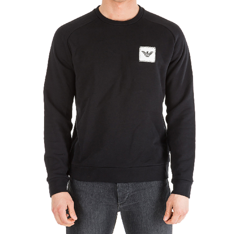 Shop Emporio Armani Logo Crewneck Pullover Sweatshirt Hitam 6G1MD7-1J36Z-0999