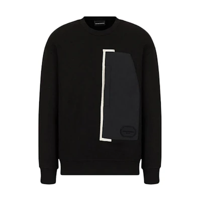 Emporio Armani Logo Crewneck Pullover Sweatshirt Men’s Black 6K1M871-JHSZ1-0999