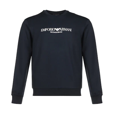 EMPORIO ARMANI Logo Crewneck Sweatshirt Navy Blue 8N1ME8-1J04Z-0922