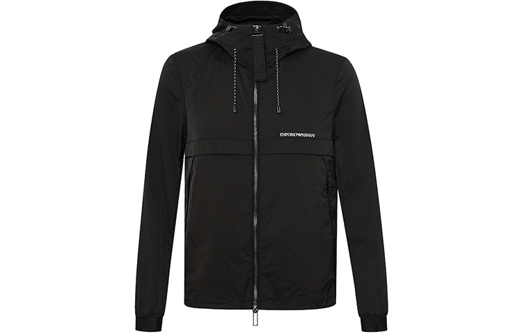 Emporio Armani Logo Drawstring Hoodie Jacket Black () 3G1BL6-1NCDZ-0999