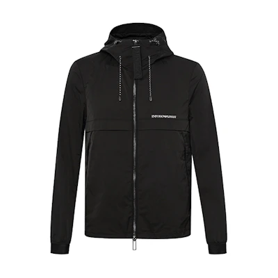 Emporio Armani Logo Drawstring Hoodie Jacket Black () 3G1BL6-1NCDZ-0999