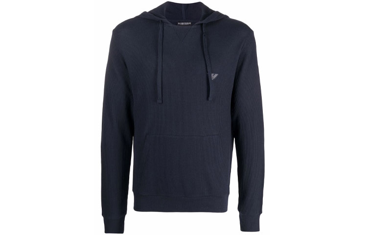 Emporio Armani Logo Drawstring Pullover Hoodie Blue () 1117531-A5650-0135