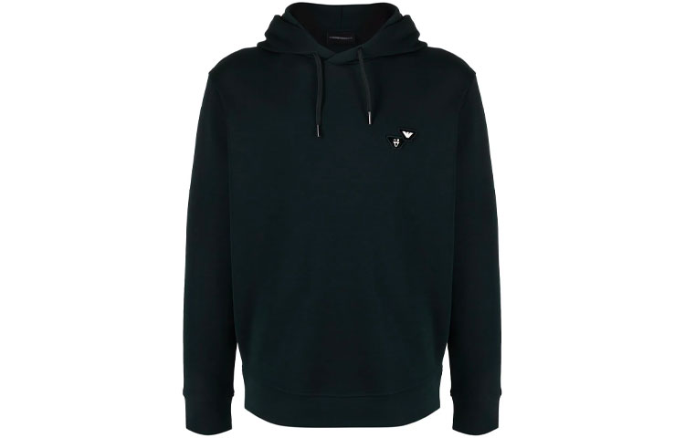 Emporio Armani Logo Embroidered Green Hoodie for Men 6K1M68-1JHSZ-0558