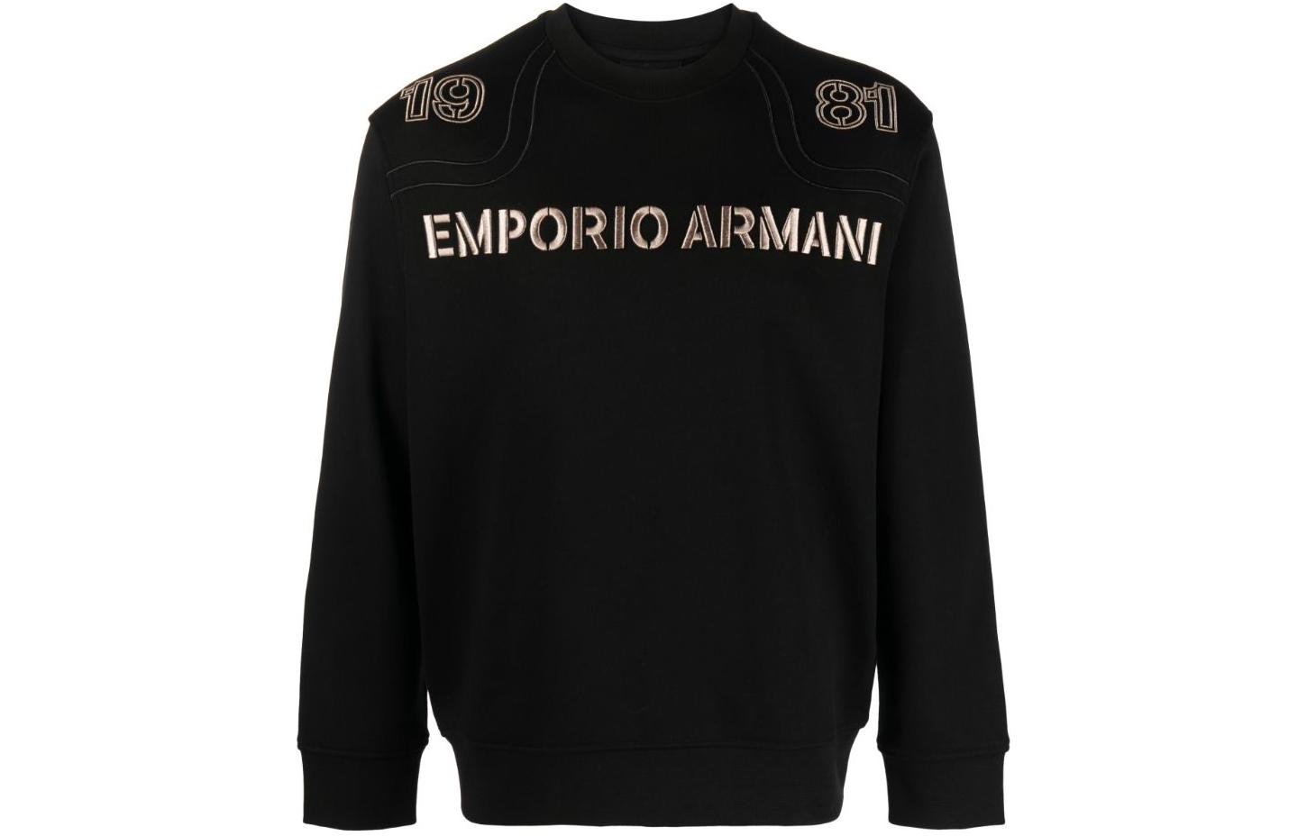 Emporio Armani Logo Embroidery Crewneck Sweatshirt Black 6R1ME3-1JWPZ-0999