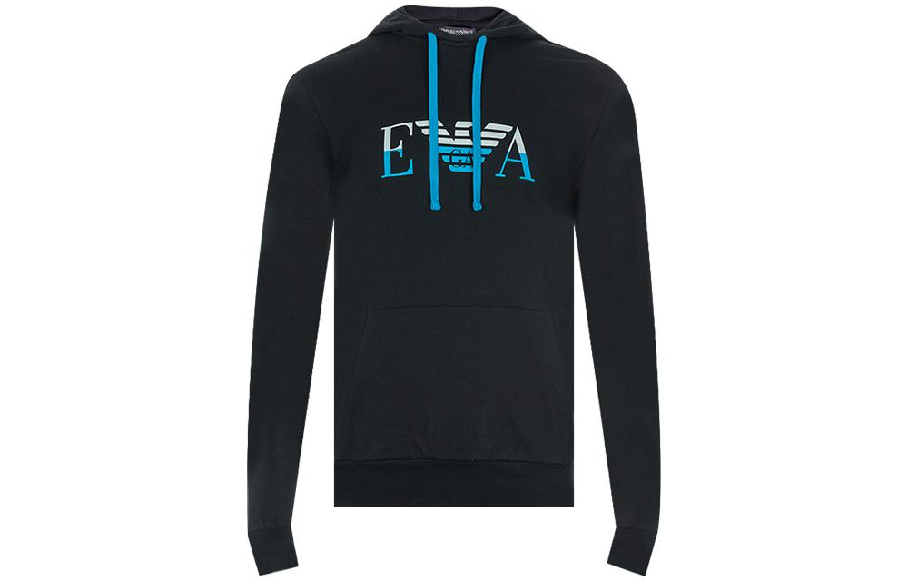 Emporio Armani Logo Graphic Pullover Hoodie Black 117530-P571-OS20