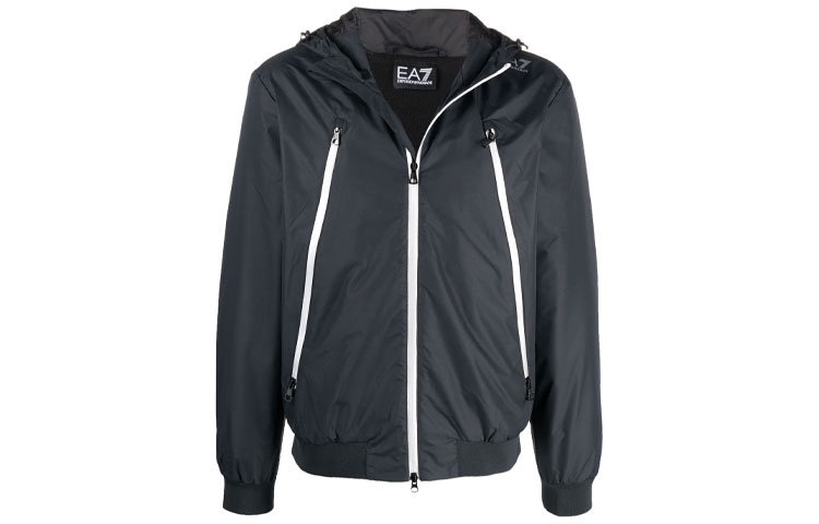 Emporio Armani Logo Hooded Bomber Jacket Blue 6KPB08-PN27Z-0578