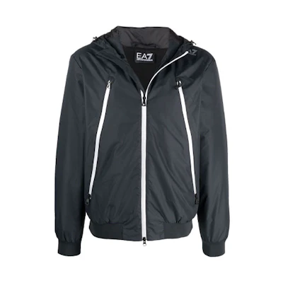 Emporio Armani Logo Hooded Bomber Jacket Blue 6KPB08-PN27Z-0578