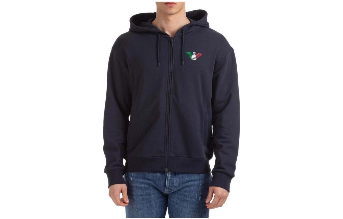 Emporio Armani Logo Hooded Casual Jacket Navy Blue 3H1M9A-1J36Z-0922