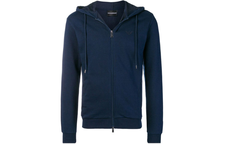 Emporio Armani Logo Hooded Jacket in Navy Blue 8N1M15-J07Z-0933
