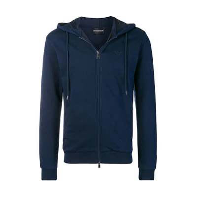 Emporio Armani Logo Hooded Jacket in Navy Blue 8N1M15-J07Z-0933