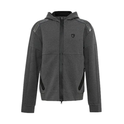 Emporio Armani Logo Hooded Zip-Up Hoodie Jacket - Dark Gray 6ZPM91-PJQ7Z-3912