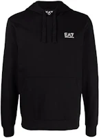 Emporio Armani Logo Hoodie Black Pullover with Drawstring 8NPM04-PJ05Z-1200 Emporio Armani Logo Hoodie Black Pullover with Drawstring 8NPM04-PJ05Z-1200