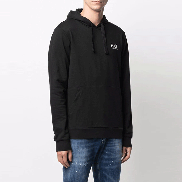 Purchase 엠포리오 아르마니 로고 후디 블랙 드로스트링 풀오버 8NPM04-PJ05Z-1200